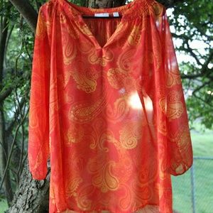 Sheer, fitted blouse